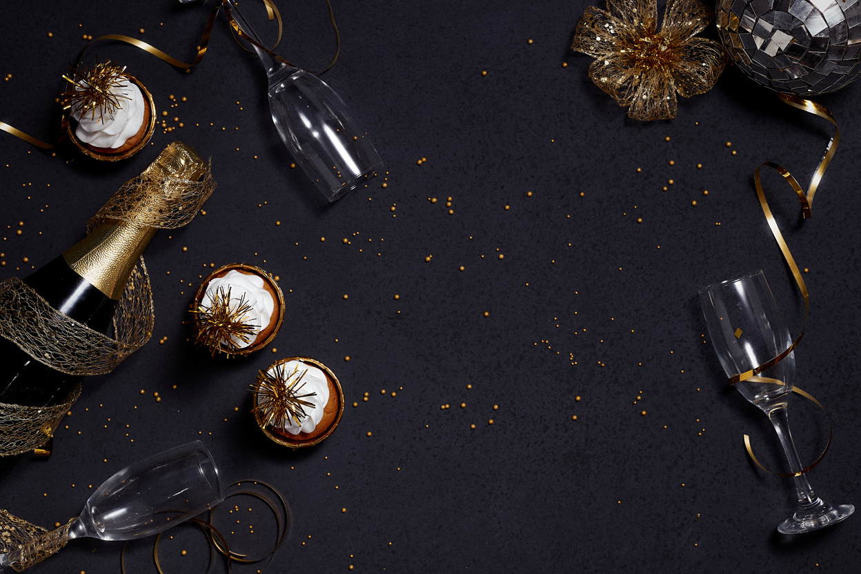 Black and Gold New Year Party Background